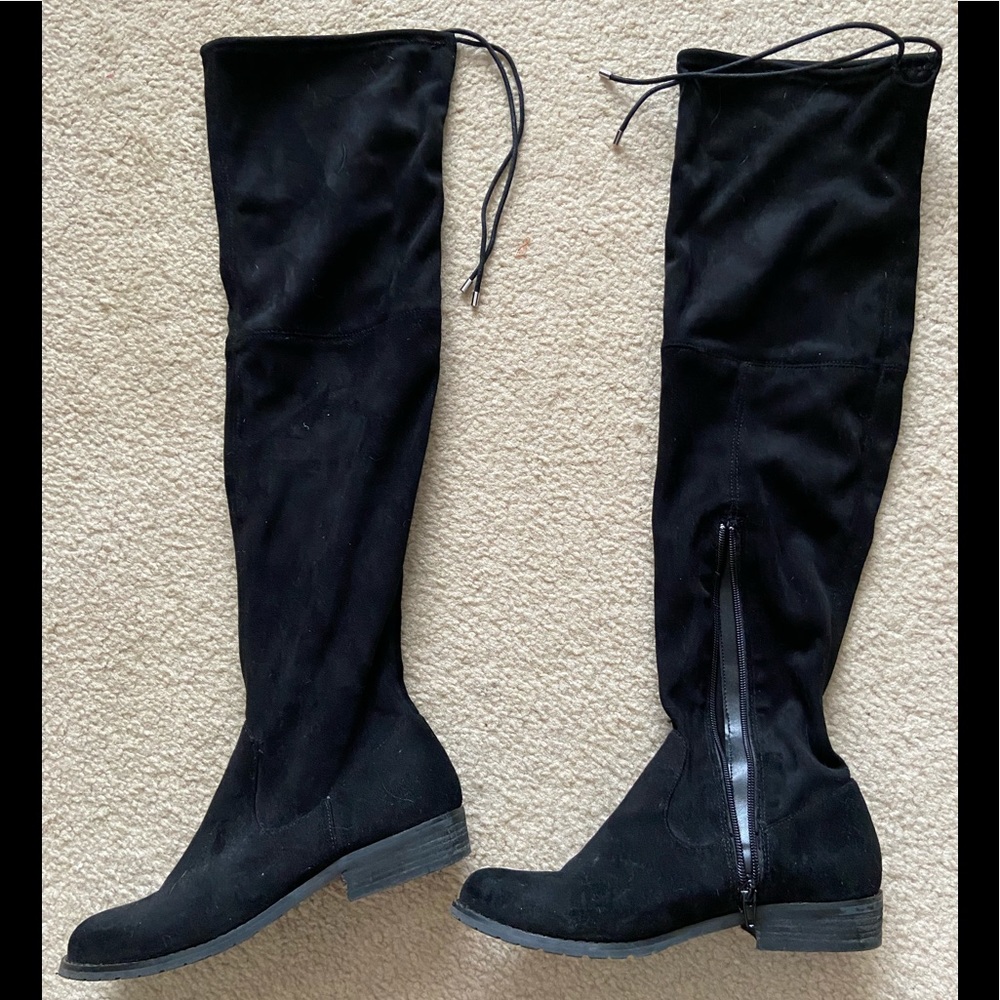Nine West Black Suede Over the Knee Boots-Size 7.5
